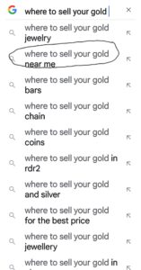 Google search where to sell your gold