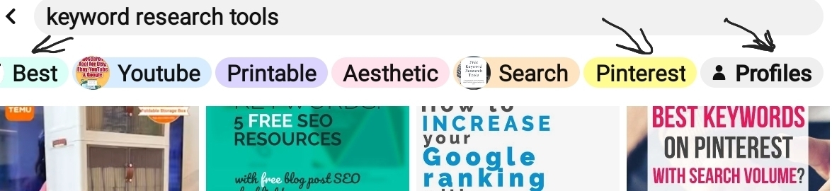 Using pinterest keyword research tools