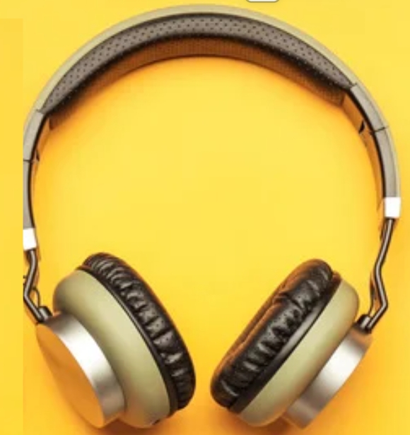 Image of headphones for podcasting