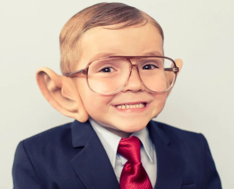 A child with huge ears listening