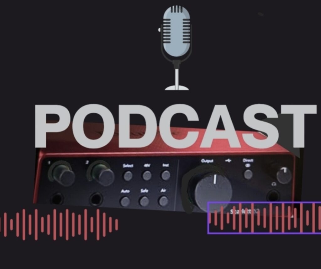Pucture of audio interface for how to do podcast